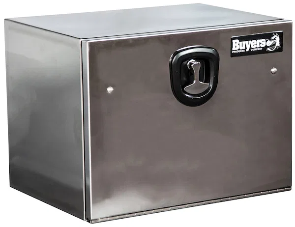 1702650 – BUYERS PROD Tool Box, Underbody 1 Recessed Drop Door Smooth Stainless Steel 24 Inch Length x 18 Inch Width ...